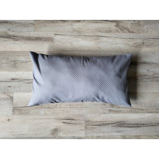 Kissenbezug 25x45 cm mit Füllung Weiße Punkte auf Grau