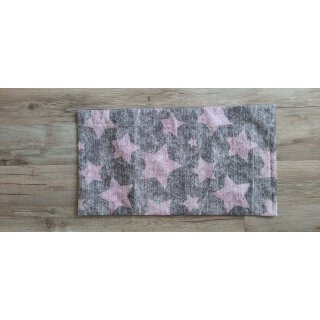 Kissenbezug 25x45 cm ohne Füllung Rosa Sterne auf Grau