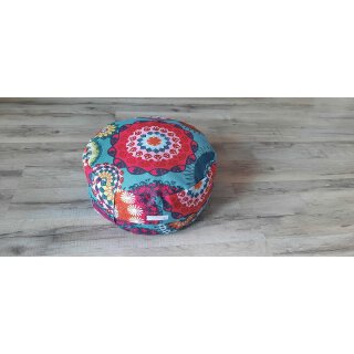 Meditationskissen Mandalas Türkis/Pink mit Füllung