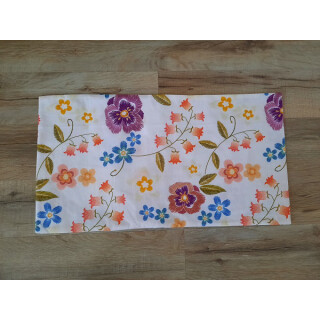 Kissenbezug 25x45 cm mit Füllung Bunte Blumen auf Weiß