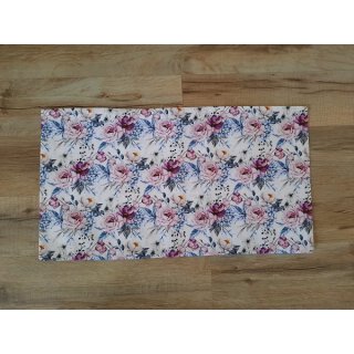 Kissenbezug 25x40 cm ohne Füllung Rosa Blumen auf Weiß