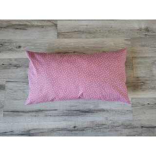 Kissenbezug 25x45 cm mit Füllung Unregelmäßige Weiße Punkte auf Altrosa
