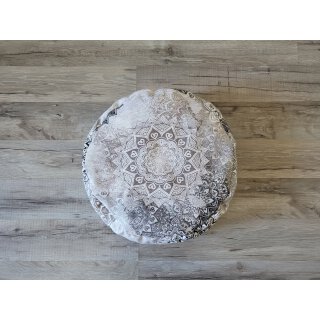 Meditationskissen Mandalas Grau/Weiß mit Füllung
