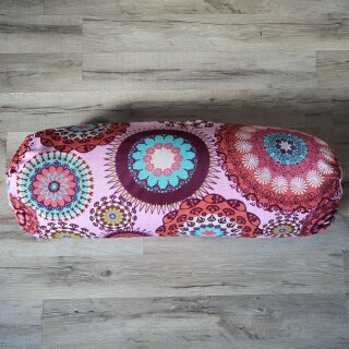 Yoga-Bolster Mandalas Rosa mit Füllkissen